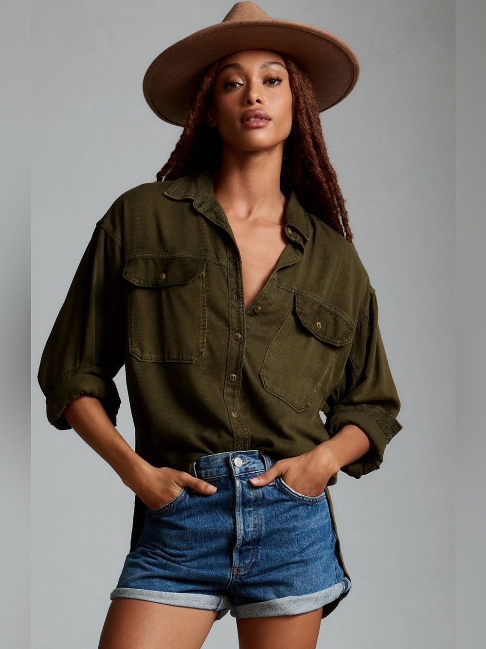 Anthropologie Pilcro Utility Buttondown Blouse